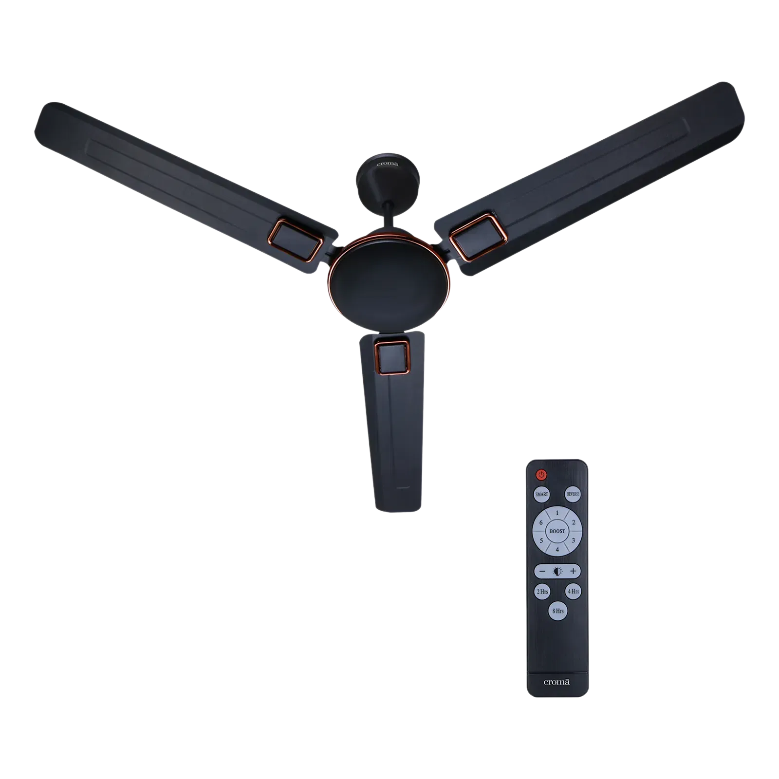 Croma 5 Star 1200mm 3 Blade BLDC Motor Ceiling Fan with Remote (Energy Efficient, Smoke Brown) Croma sale
