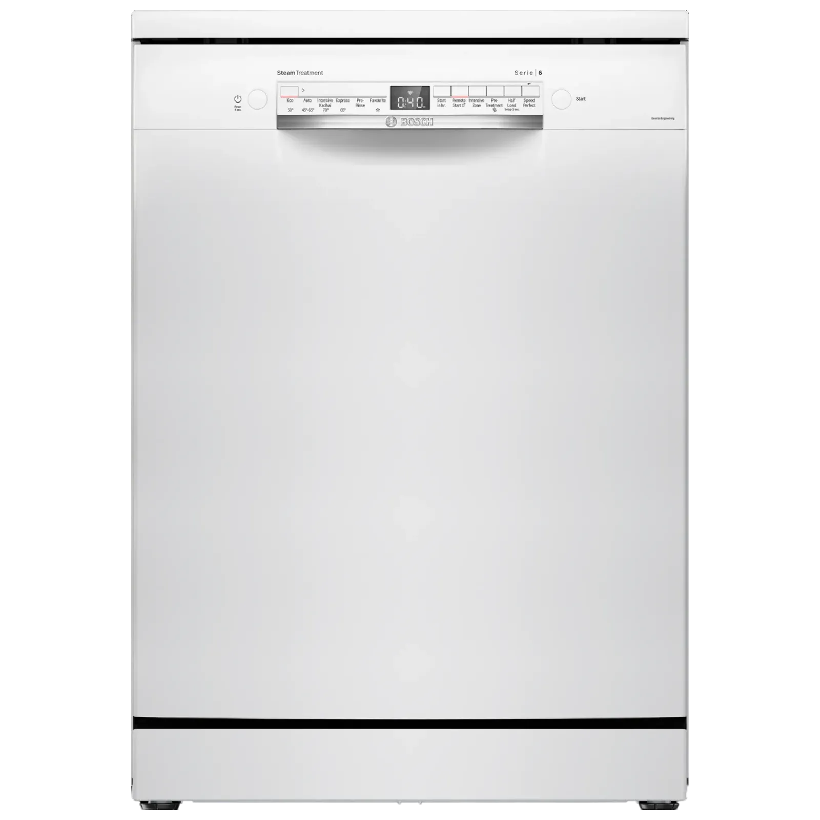 BOSCH Series 6 14 Place Settings Free Standing Dishwasher with Voice Assistant (White) Croma sale