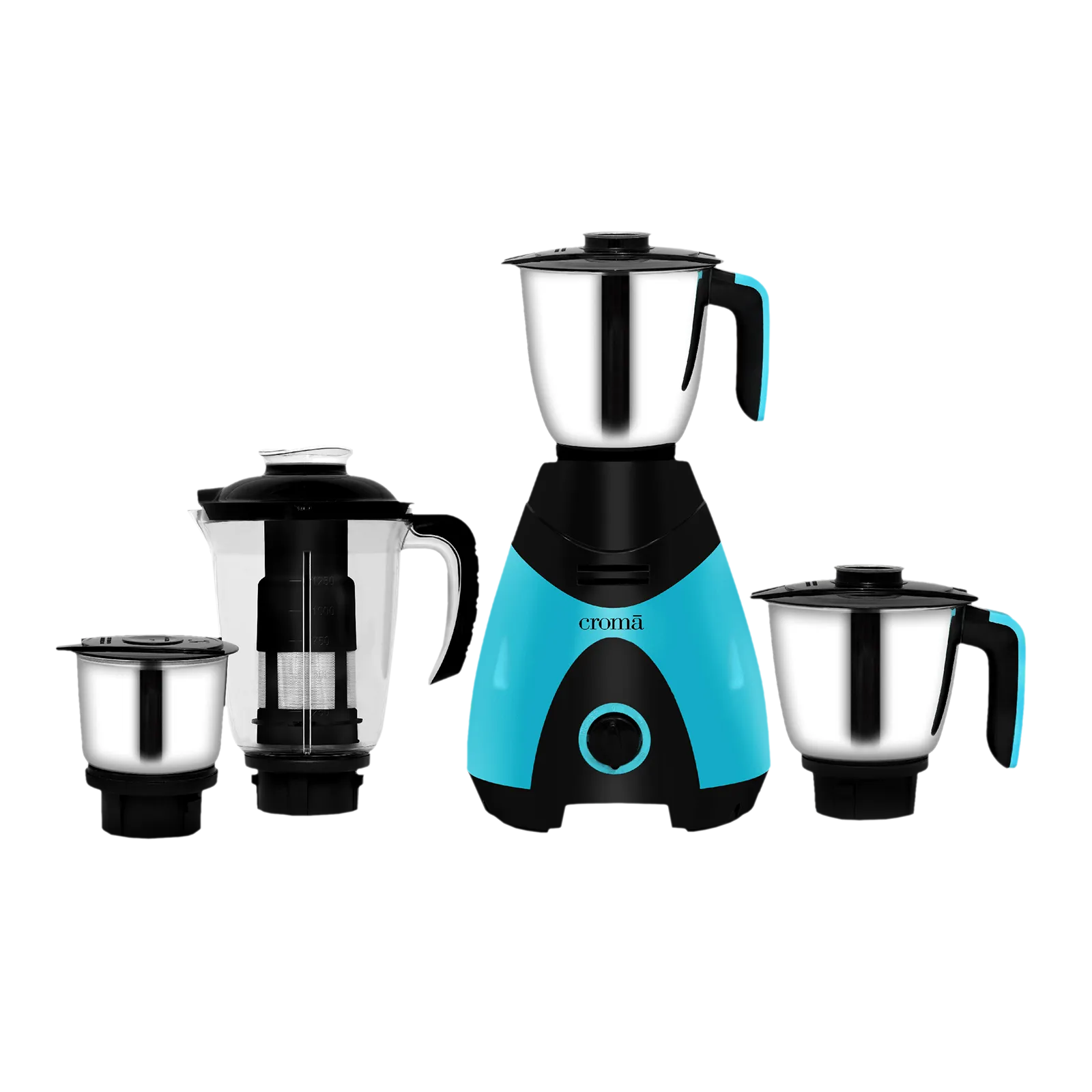 Croma 750 Watt 4 Jars Juicer Mixer Grinder (20000 RPM, Shock Proof Body, Black/Blue) Croma sale