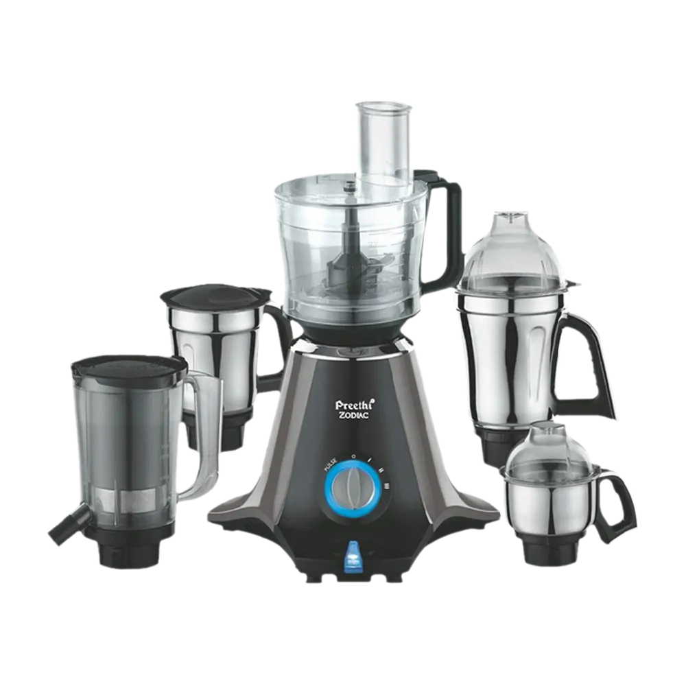 Preethi Zodiac 750 Watt 5 Jars Juicer Mixer Grinder (19000 RPM, 3D Cooling System, Black) Croma sale