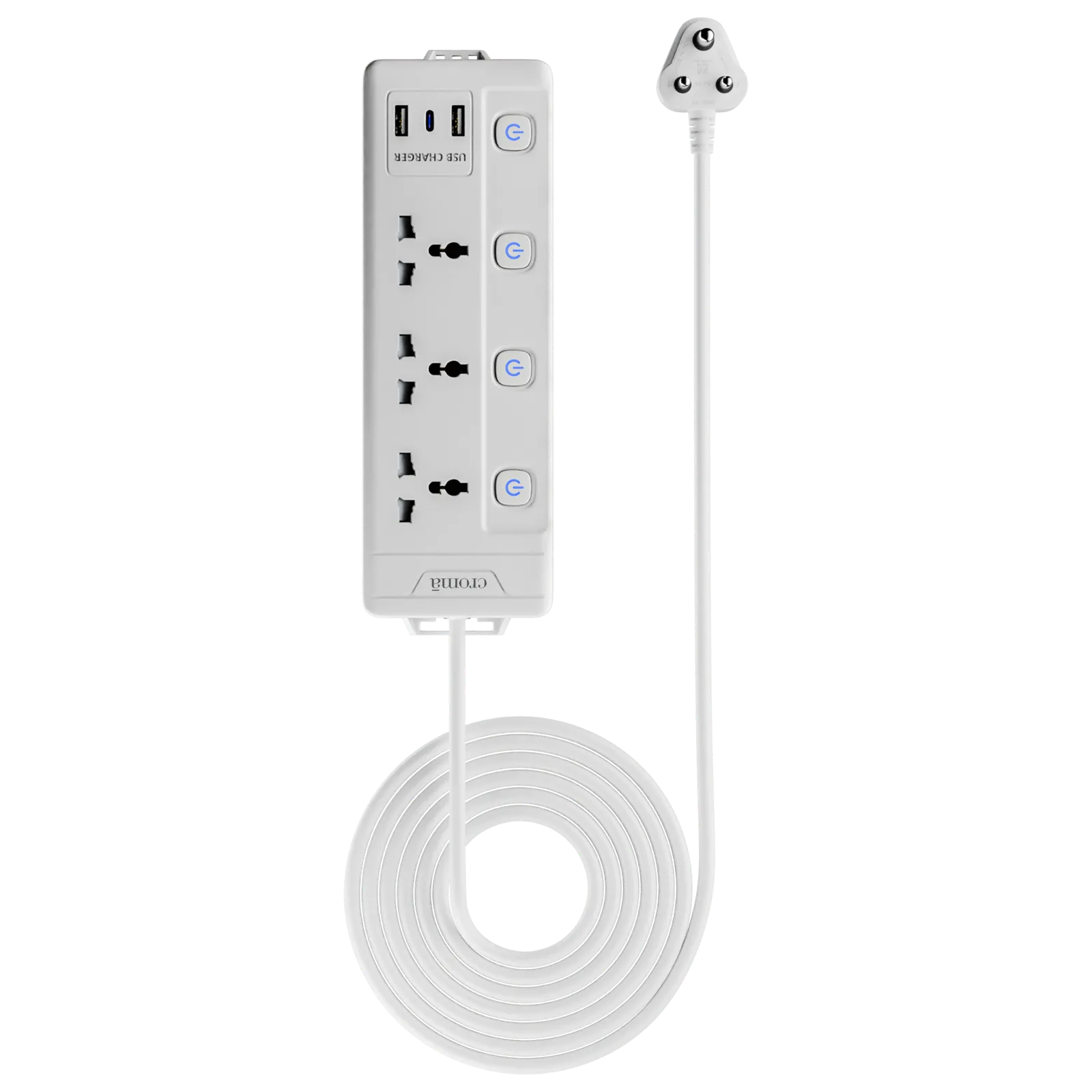 Croma 6 Amps 3 Sockets Surge Protector with Individual Switch Croma sale