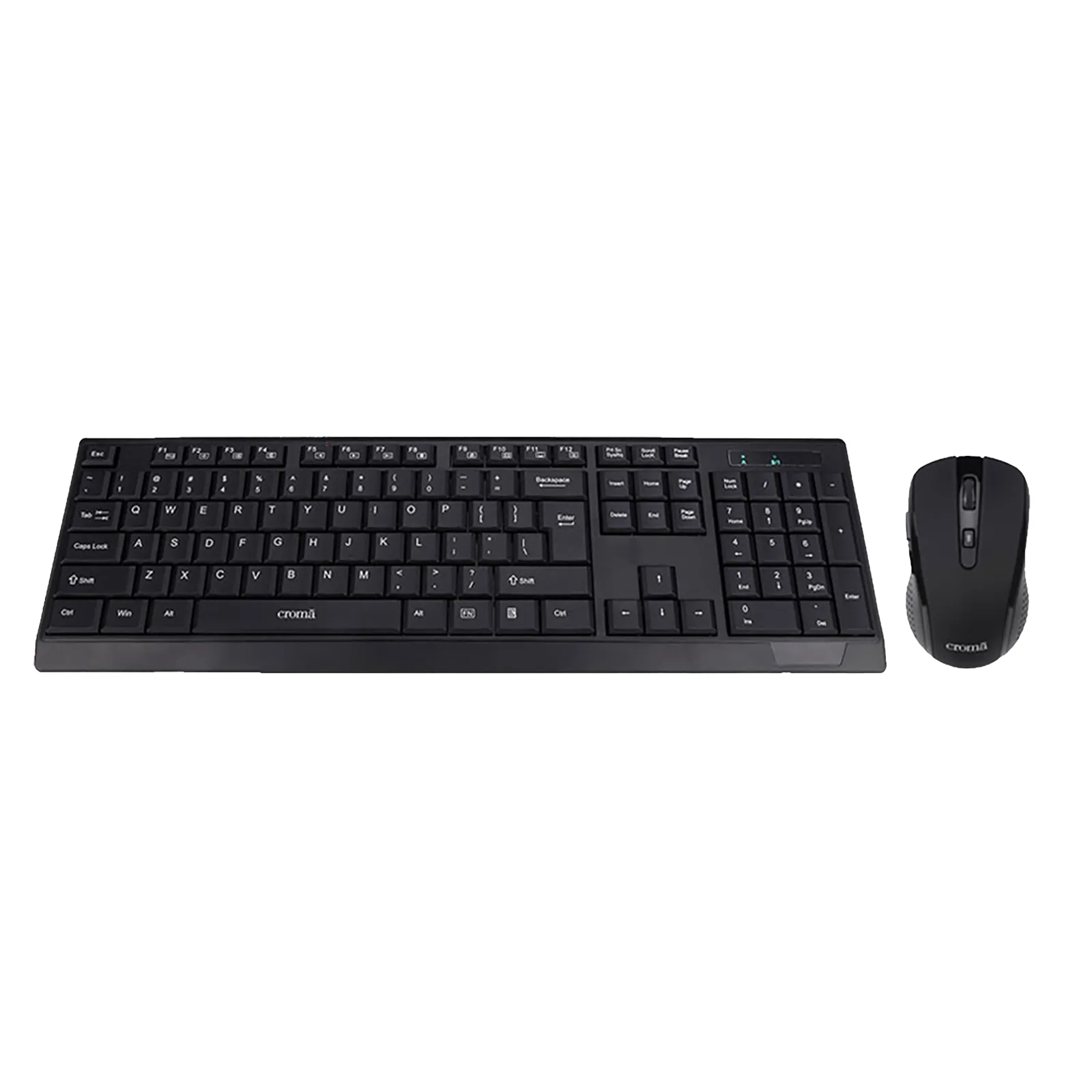 Croma 2.4 GHz Wireless Keyboard & Mouse Combo (1000 DPI, Plug & Play, Black) Croma sale