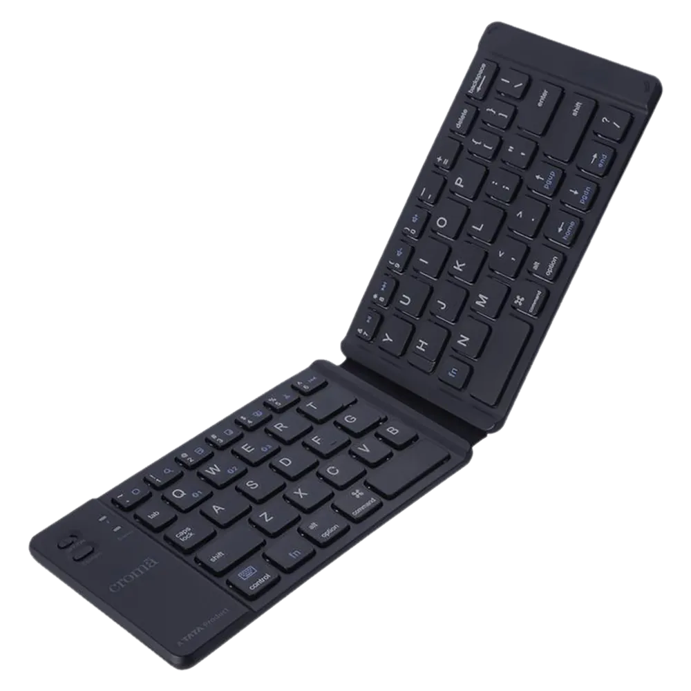 Croma Rechargeable Bluetooth 3.0 Wireless Foldable Keyboard with Multi Device Connectivity ( Croma sale