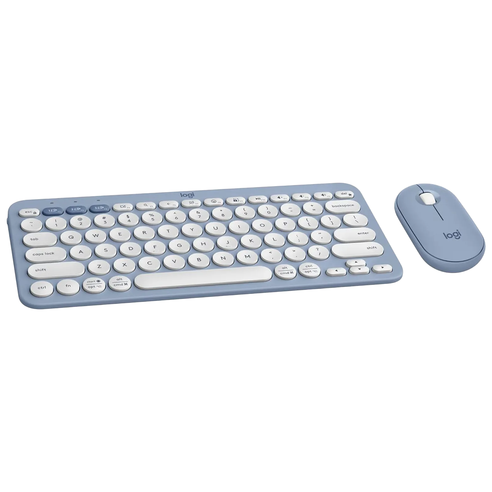 logitech Pebble 2 Wireless Keyboard and Mouse Combo (Quiet and Customizable, Tonal Blue) Croma sale