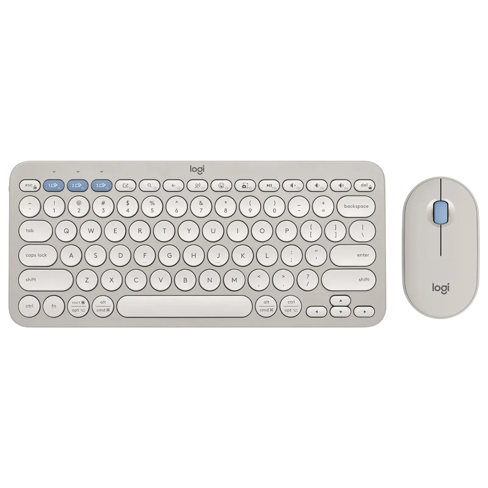 logitech Pebble 2 Wireless Keyboard and Mouse Combo (Quiet and Customizable, Tonal Sand) Croma sale