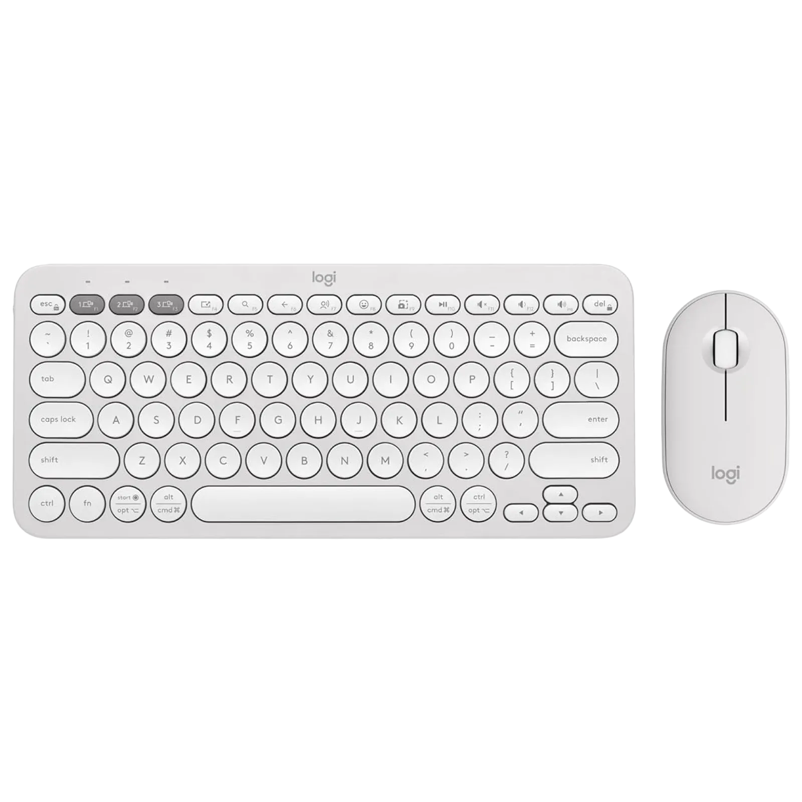 logitech Pebble 2 Wireless Keyboard and Mouse Combo (Quiet and Customizable, Tonal White) Croma sale