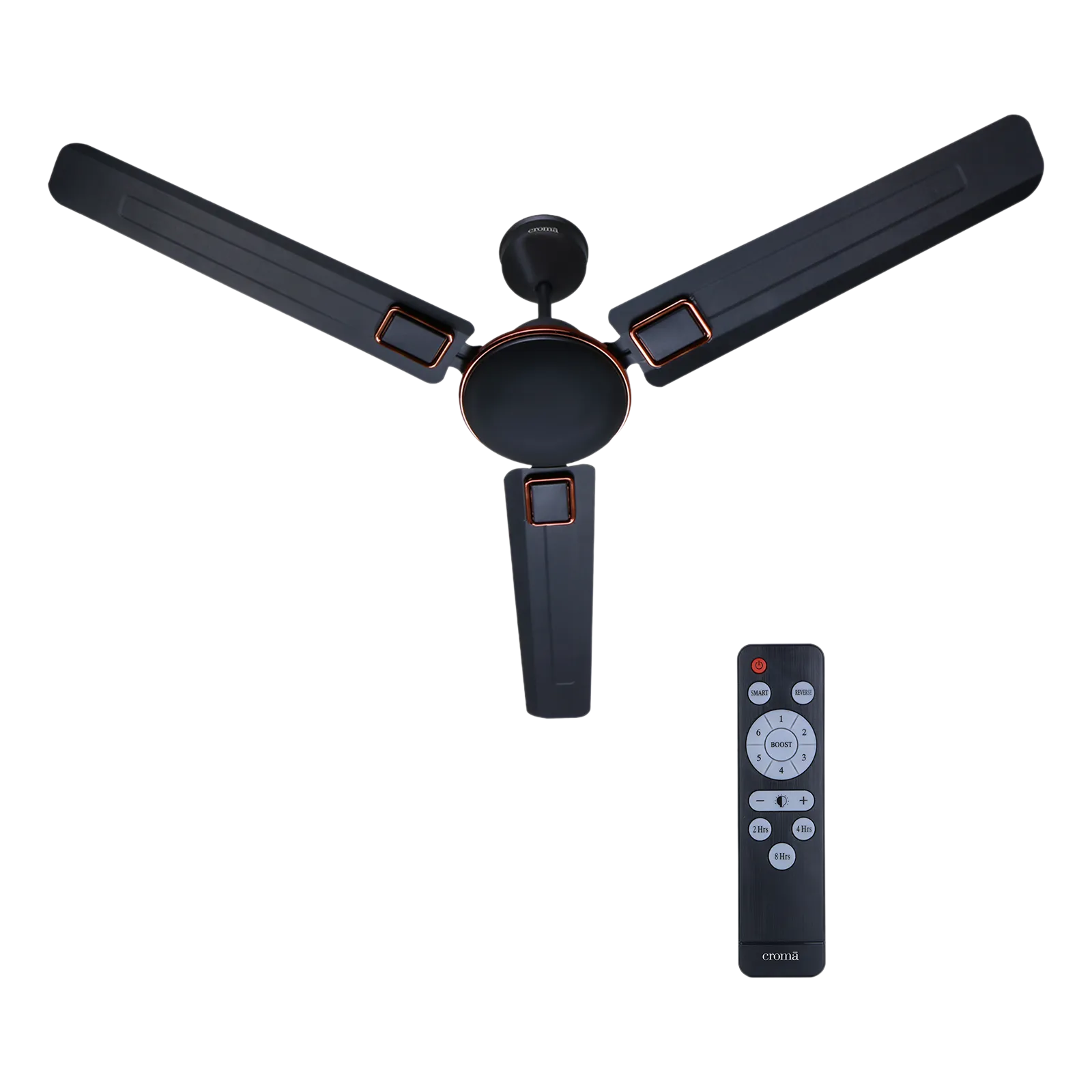 Croma 5 Star 1200mm 3 Blade BLDC Motor Ceiling Fan with Remote (Energy Efficient, Smoke Brow Croma sale
