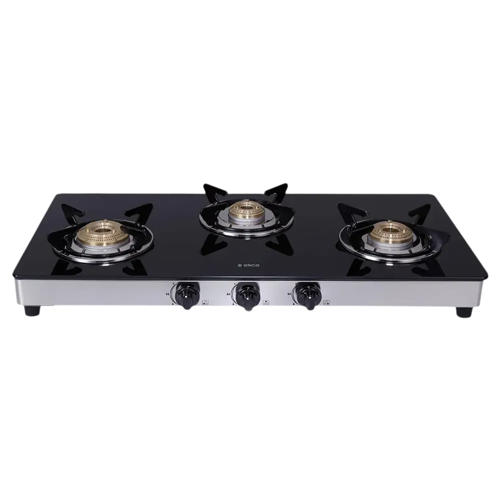 Elica 773 CT DT Vetro Toughened Glass Top 3 Burner Manual Gas Stove Croma sale