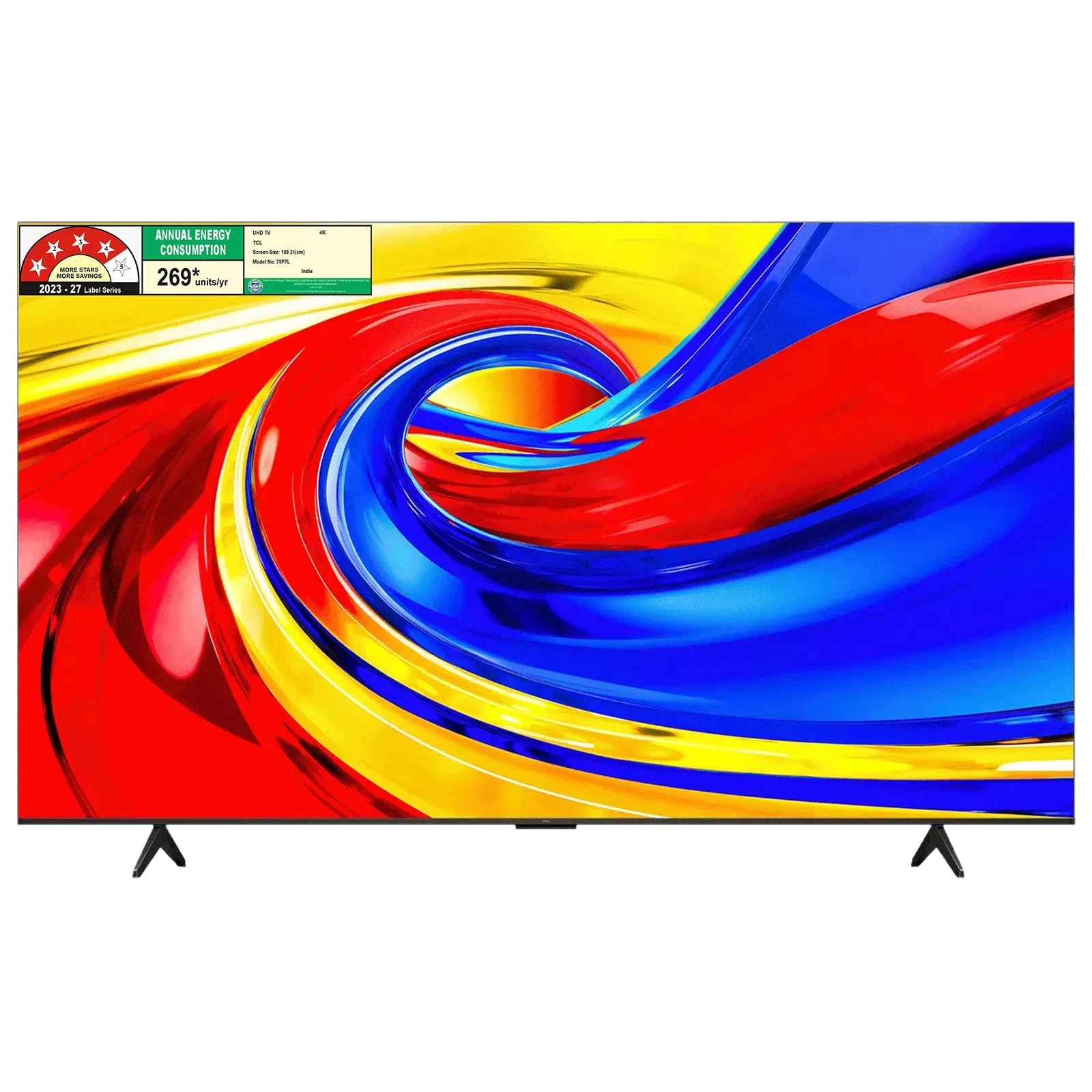 TCL P series 190.5 cm (75 inch) 4 Star QLED 4K Super Ultra HD Smart Google TV with Google Voice Assistant Croma sale