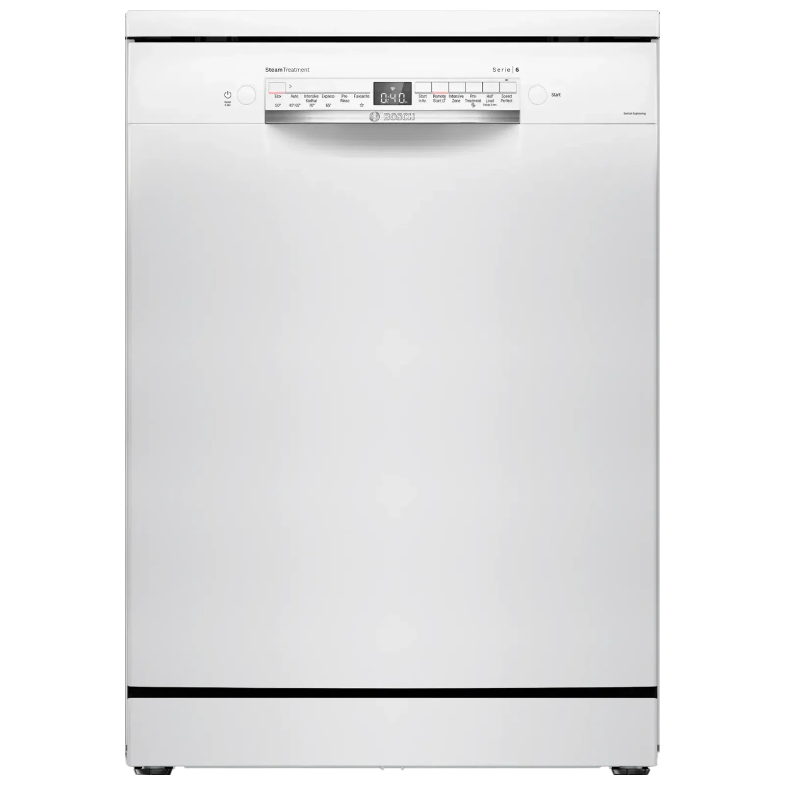 BOSCH Series 6 14 Place Settings Free Standing Dishwasher with Voice Assistant (White) Croma sale