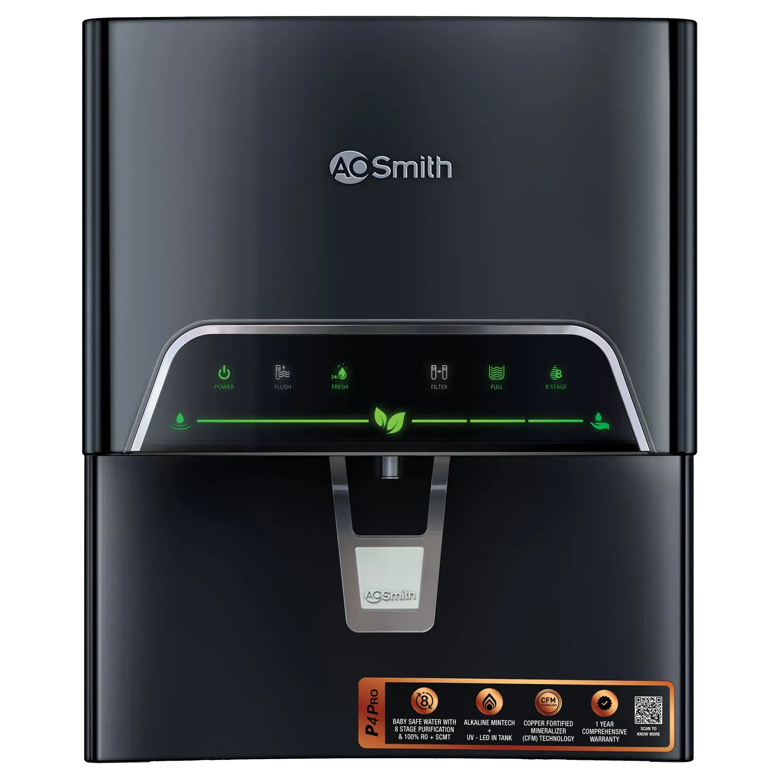AO Smith ProPlanet P4 Pro 5L RO + SCMT Water Purifier with Advance Recovery Technology (Black) Croma sale