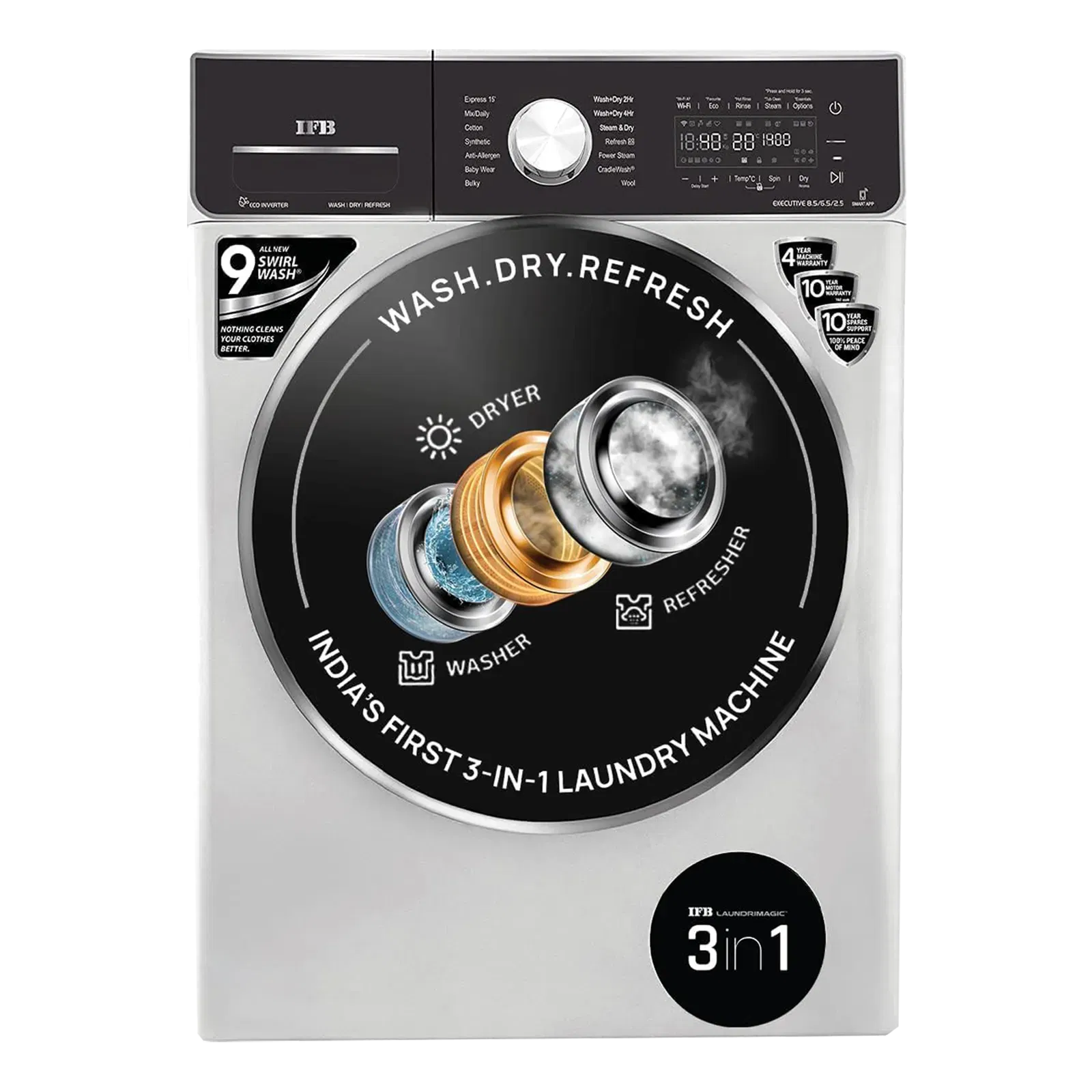 IFB 8.5/6.5 kg 5 Star Inverter Fully Automatic Front Load Washer Dryer Croma sale