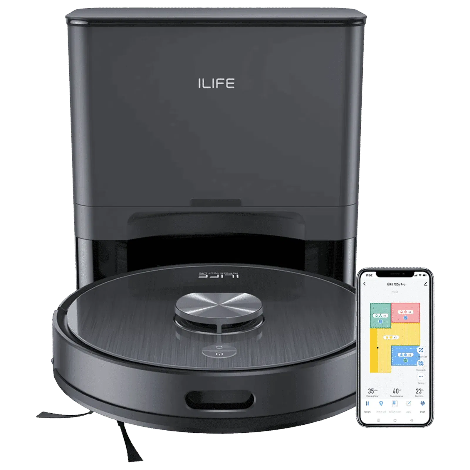 ILIFE T20s Pro Robotic Vacuum Cleaner & Mop with Advanced LiDAR Navigation Croma sale