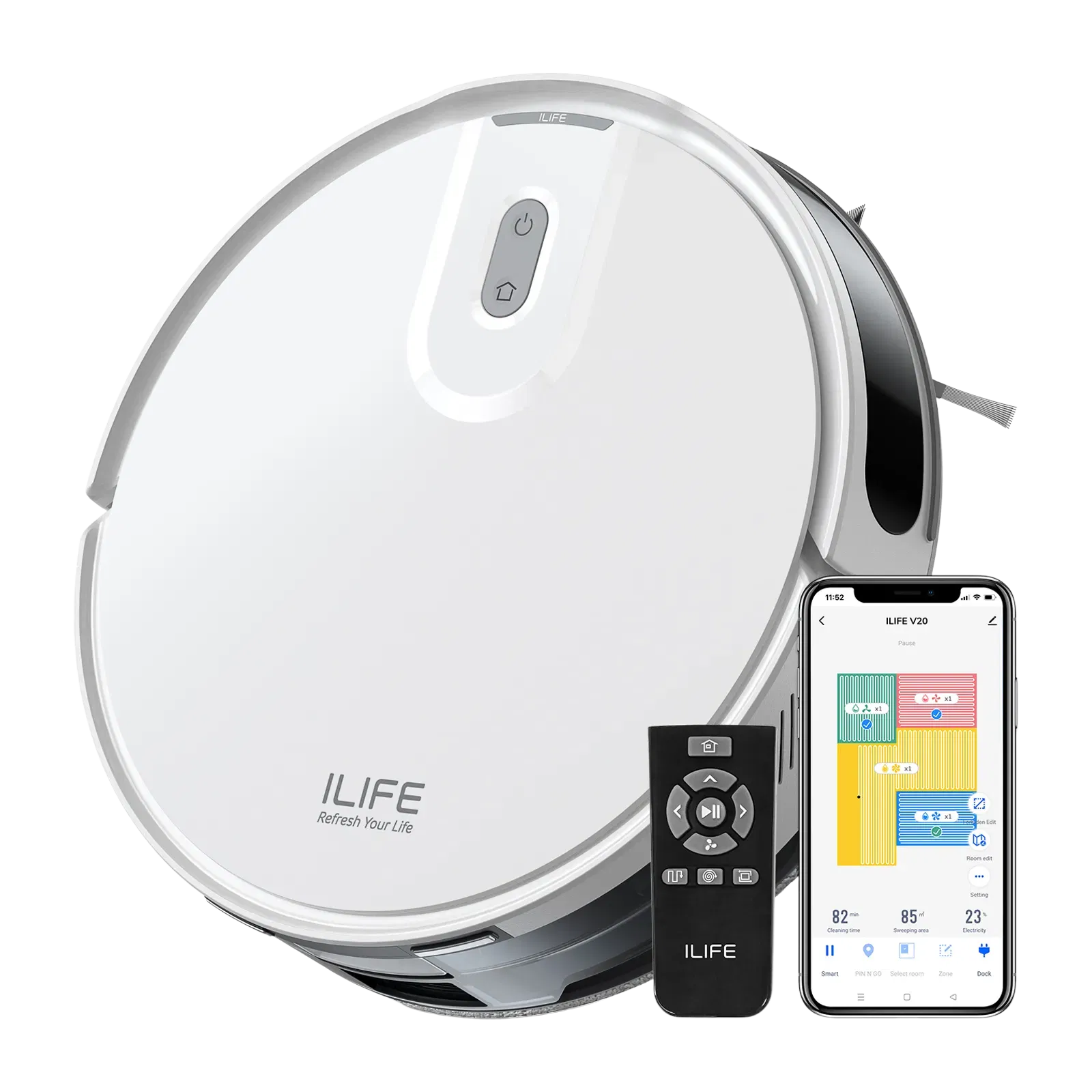 ILIFE V20 Robotic Vacuum Cleaner & Mop with Wi-Fi Connectivity Croma sale