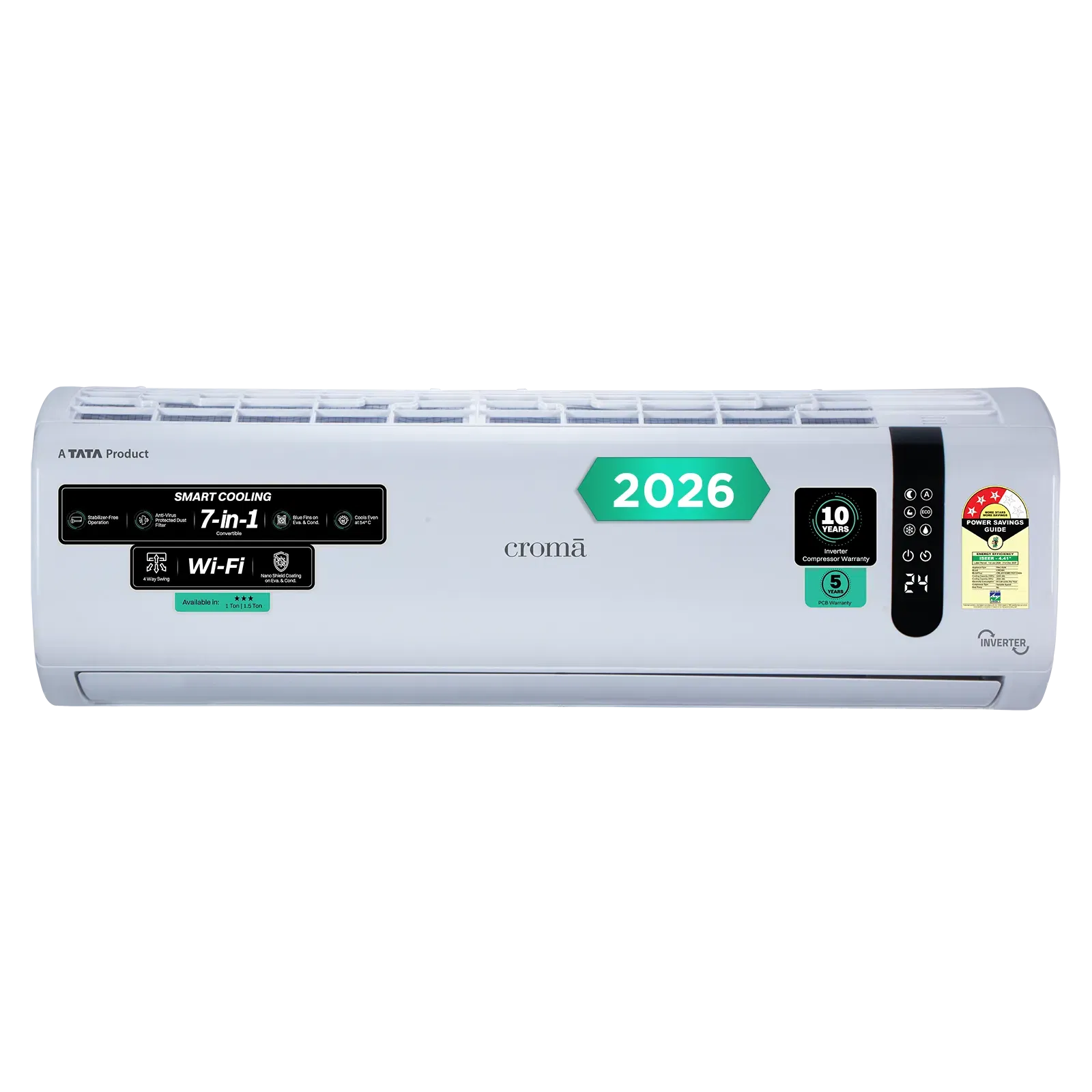 Croma 7 in 1 Convertible 1.5 Ton 3 Star Inverter Split Smart AC Croma sale