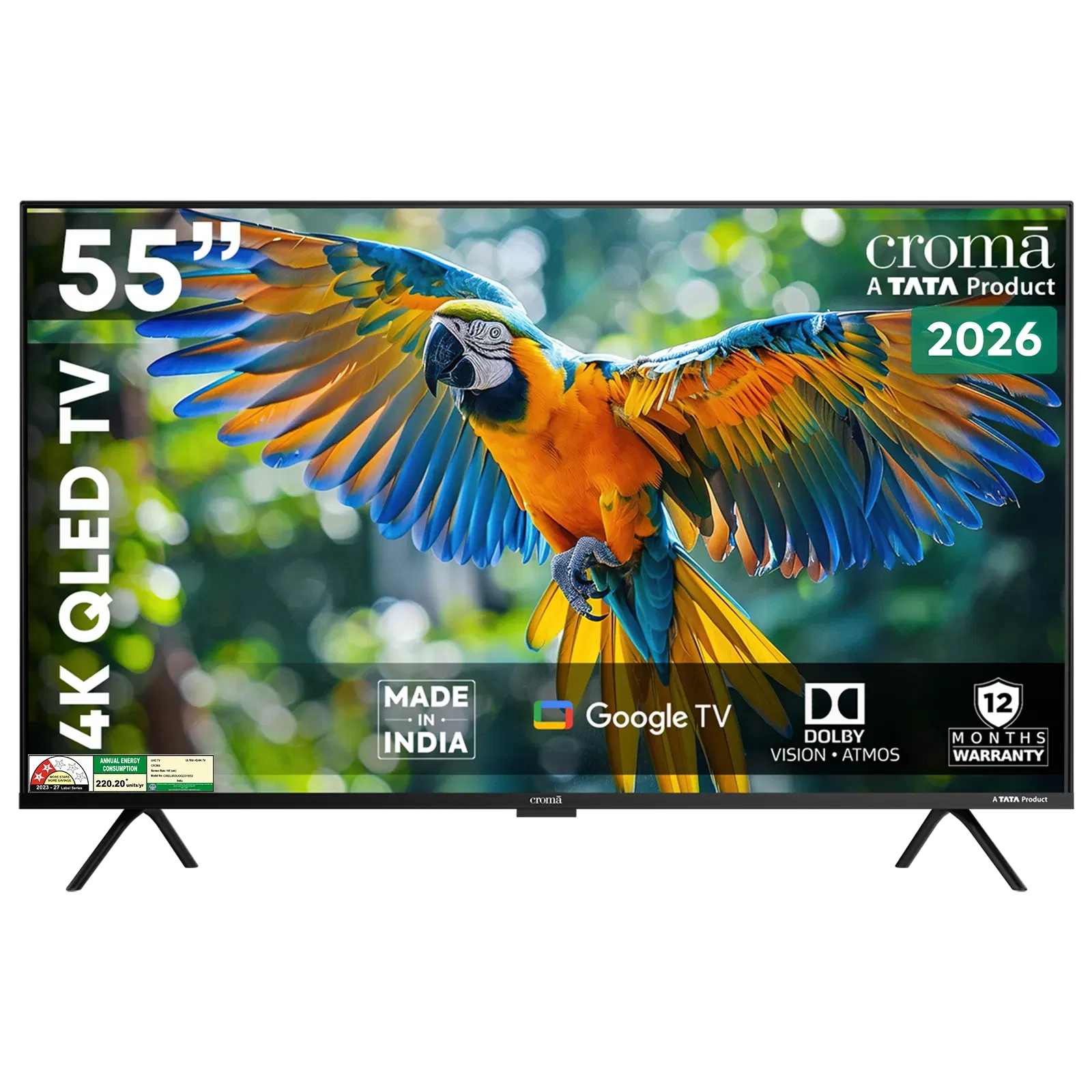 Croma 140 cm (55 inch) 2 Star QLED 4K Ultra HD Smart Google TV Croma sale