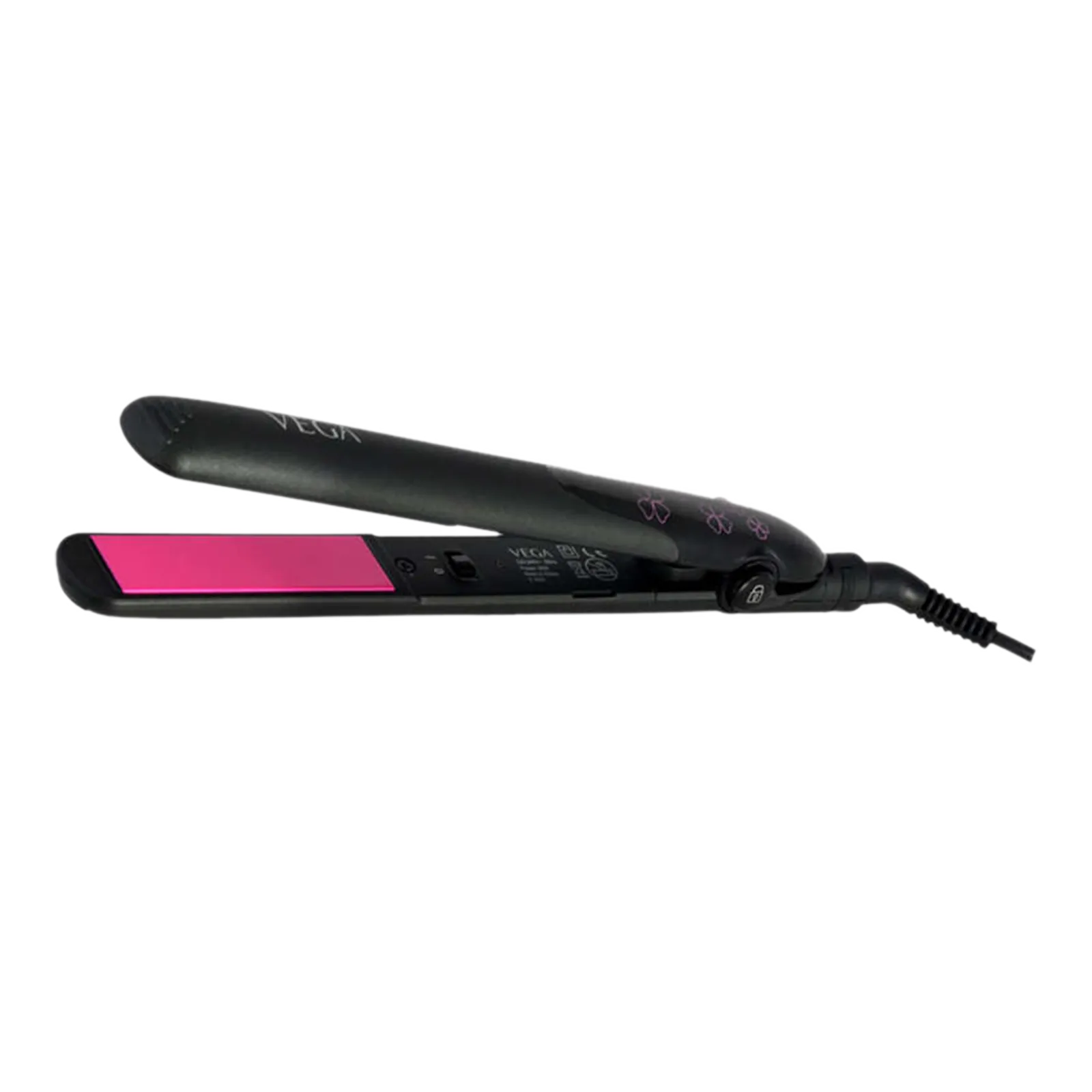 VEGA Adore Hair Straightener with Easy Lock System (Ceramic Plates, Black & Pink) Croma sale