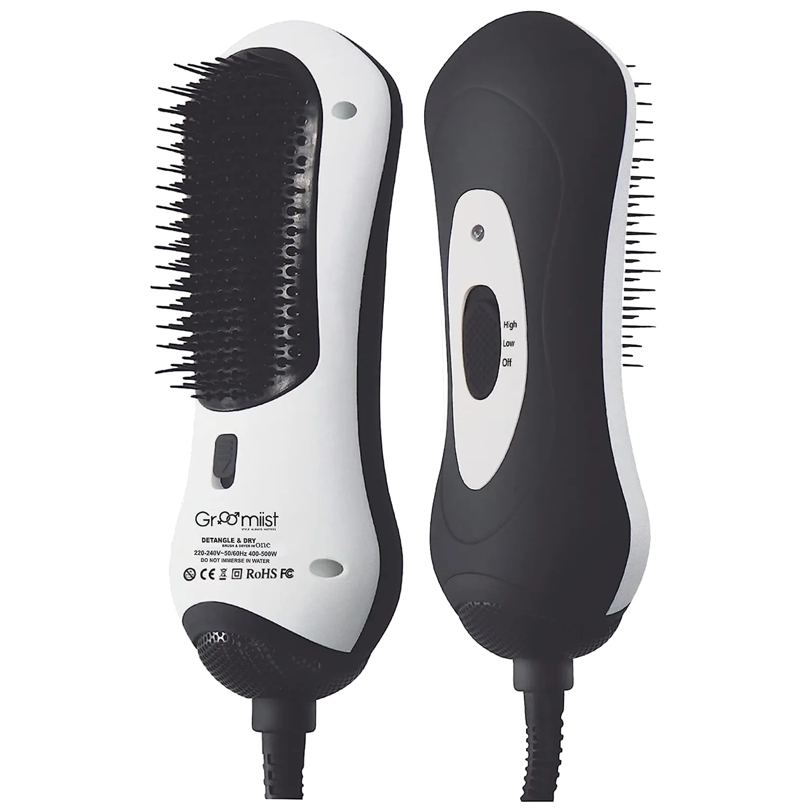 Groomiist Hair Dryer with 2 Heat Settings (Infrared Technology, White & Black) Croma sale