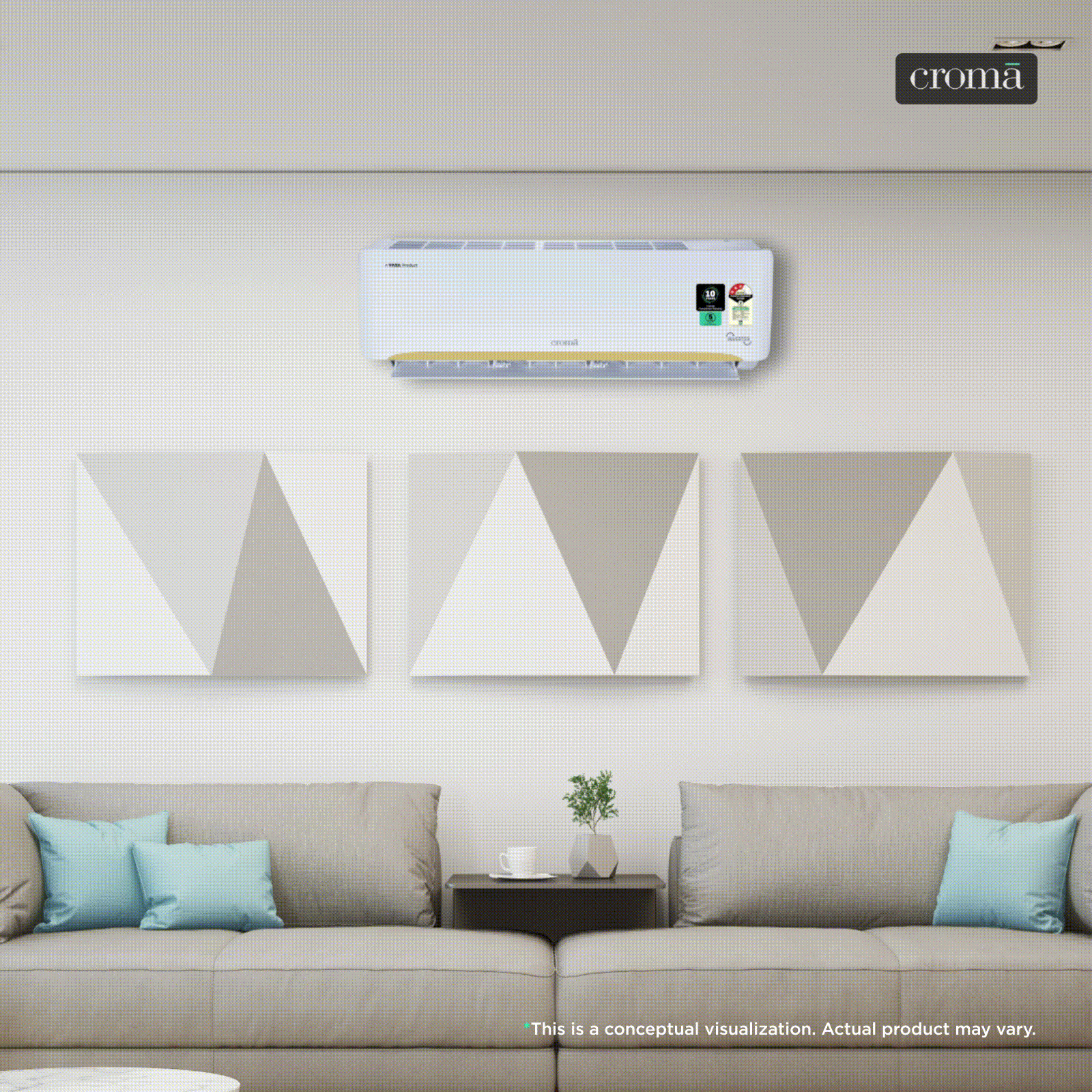 Croma 7 in 1 Convertible 1 Ton 3 Star Inverter Split AC Croma sale
