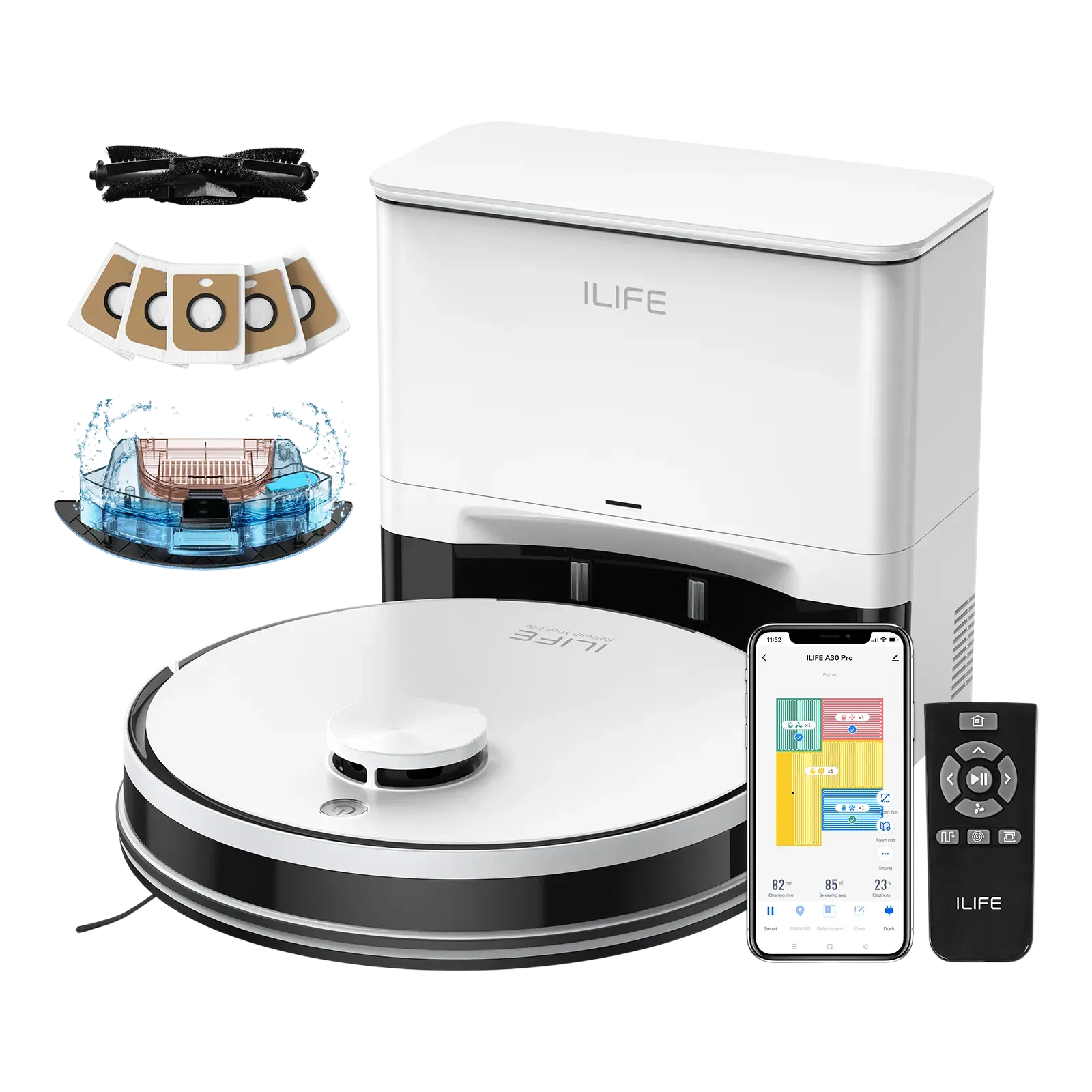 ILIFE A30 Pro Robotic Vacuum Cleaner and Mop with Self-Empty Station Croma sale