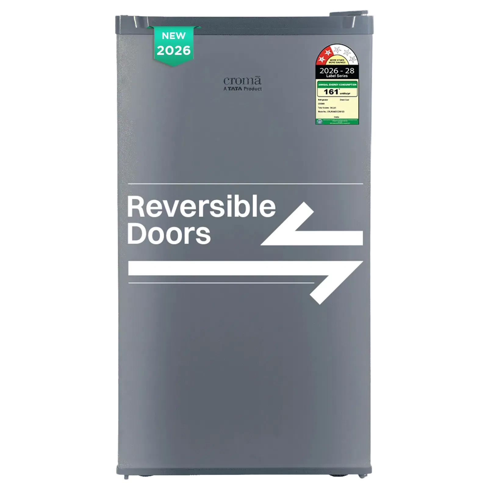Croma 84 Litres 2 Star Direct Cool Single Door Refrigerator with Anti Fungal Gasket (Grey) Croma sale
