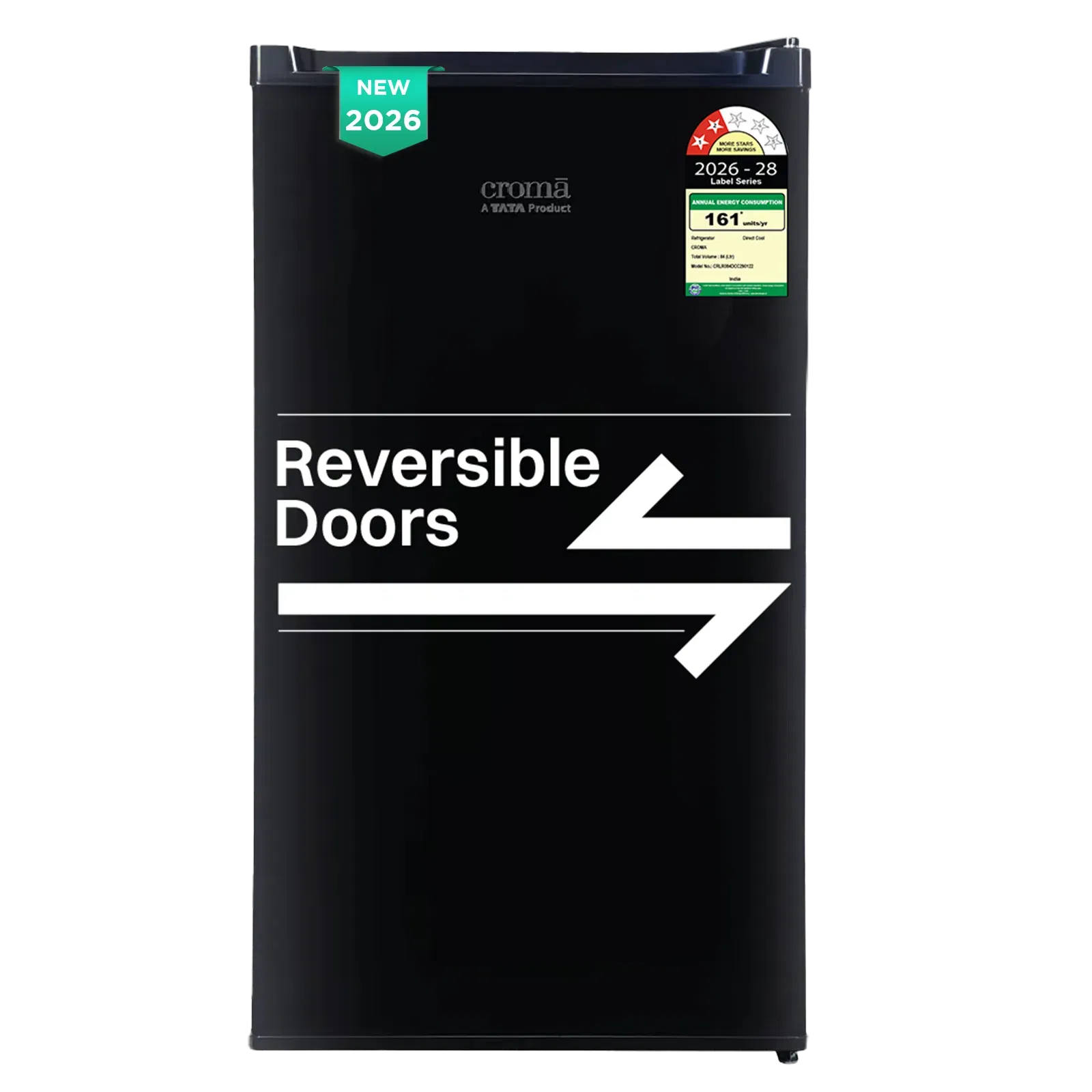Croma 84 Litres 2 Star Direct Cool Single Door Refrigerator with Anti Fungal Gasket (Black) Croma sale