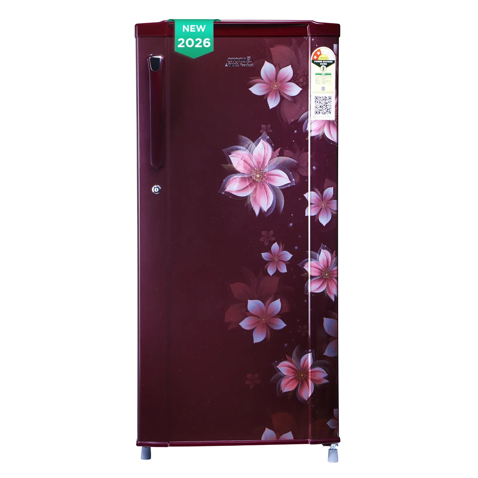 Croma 185 Litres 2 Star Direct Cool Single Door Refrigerator with Anti Fungal Gasket (Wine Floral) Croma sale