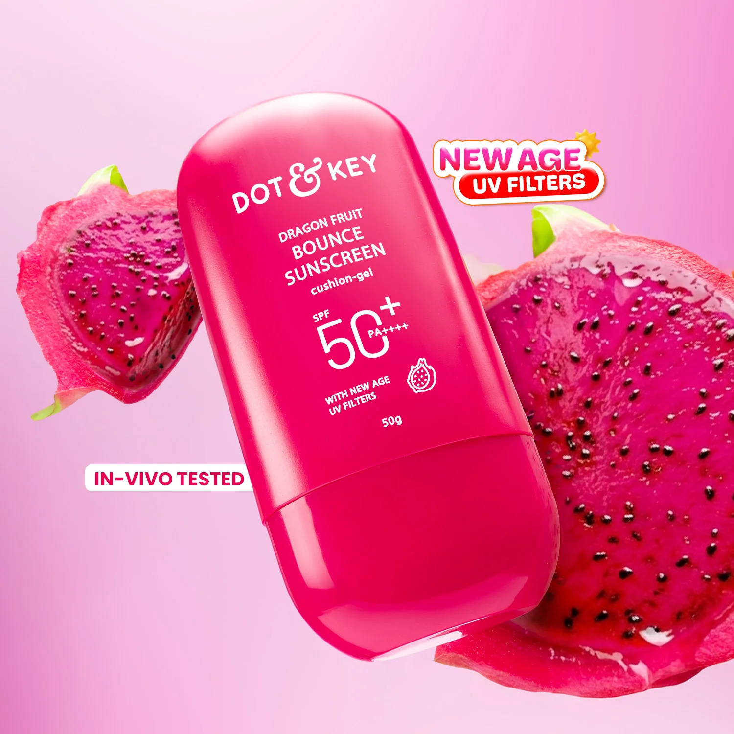 Dragon Fruit Bounce Gel Sunscreen SPF 50+ PA++++, With New-Age UV Filters Dot & Key sale