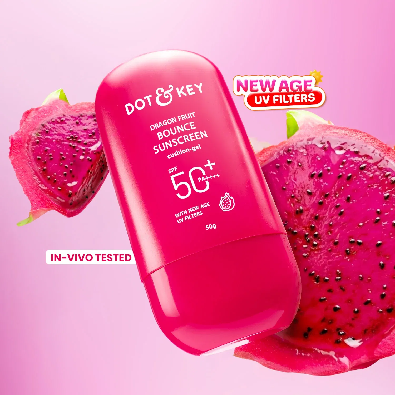 Dragon Fruit Bounce Gel Sunscreen SPF 50+ PA++++, With New-Age UV Filters Dot & Key sale