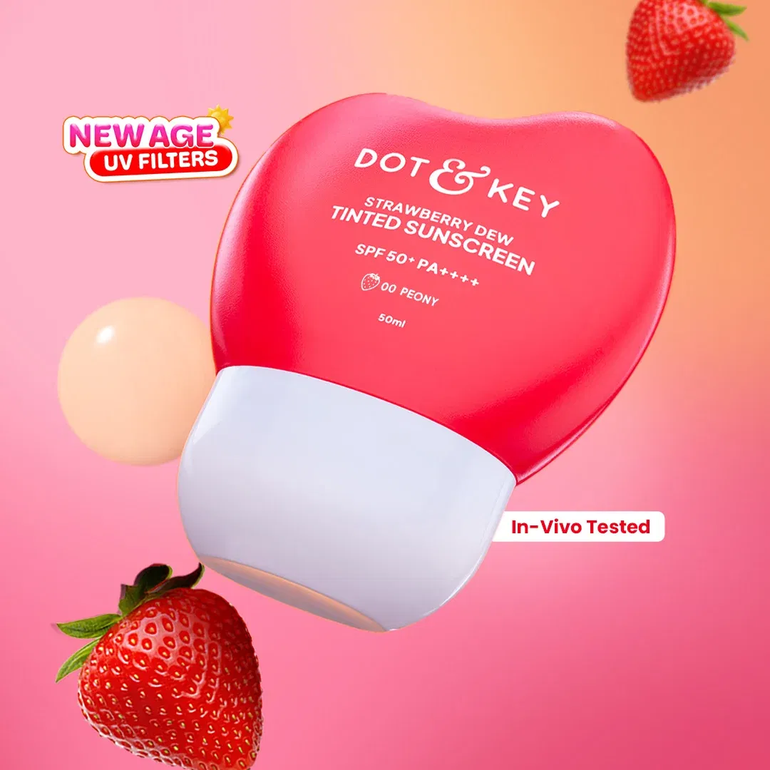 Strawberry Dew Tinted Sunscreen SPF 50+ PA++++ With New-Age UV Filters Dot & Key sale