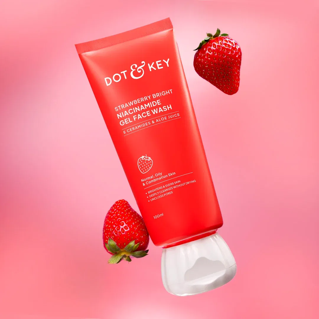 Strawberry Bright Niacinamide Gel Face Wash Dot & Key sale