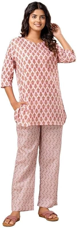 DressBerry Women Floral Cotton Pyjama Set