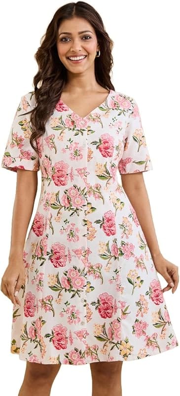 Fabindia Women Cotton Linen Dress
