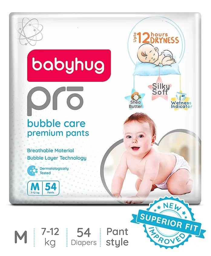 Babyhug Pro Bubble Care Pant Diapers, M, 54 FirstCry sale