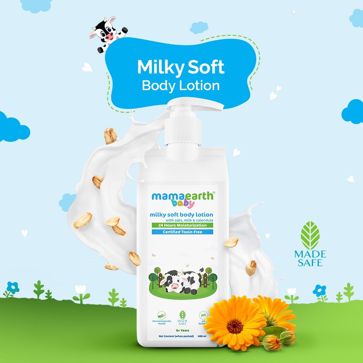 Mamaearth Milky Soft Body Lotion for Babies with Oats, Milk and Calendula - 400ml Mamaearth sale