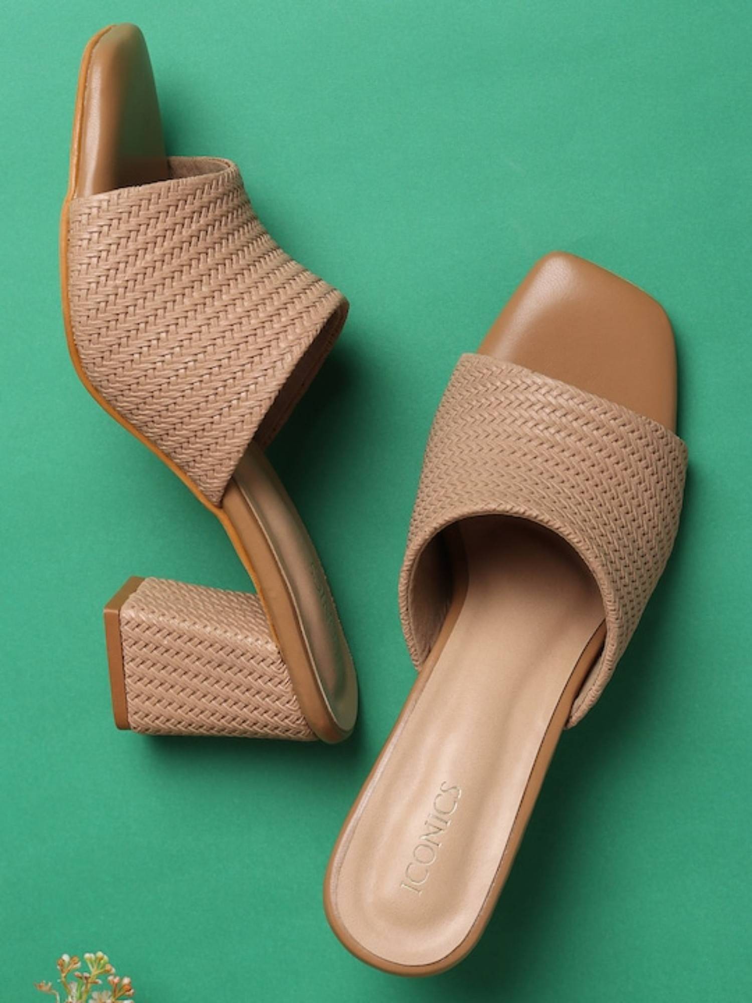 Iconics Camel Woven Heels Nykaa Fashion sale