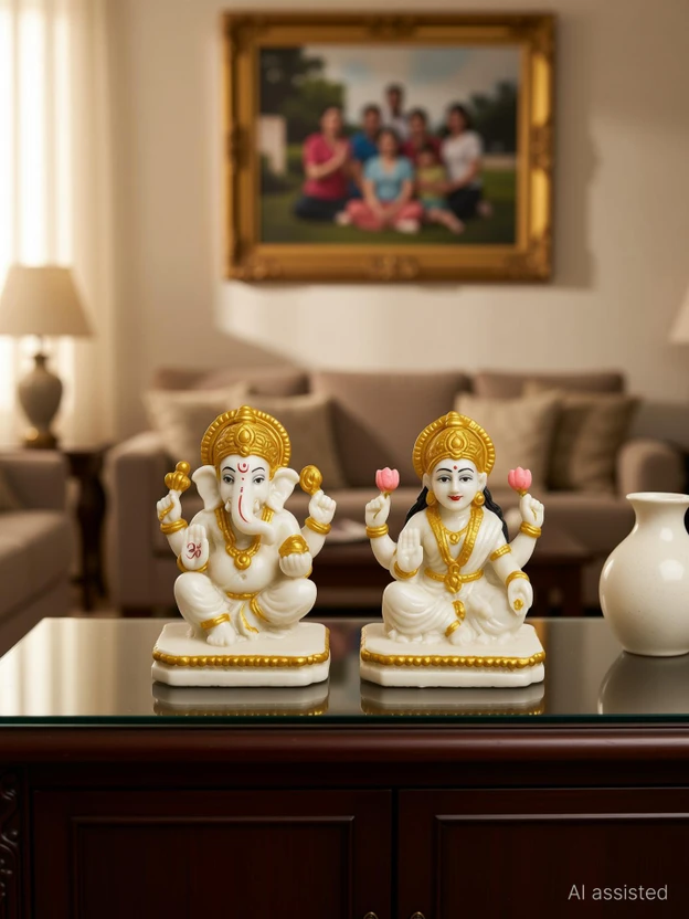 WearCraftJPR Lakshmi Ganesh Ji Murti Spiritual Home Temple Idol for Diwali, Auspicious Gifts Flipkart sale