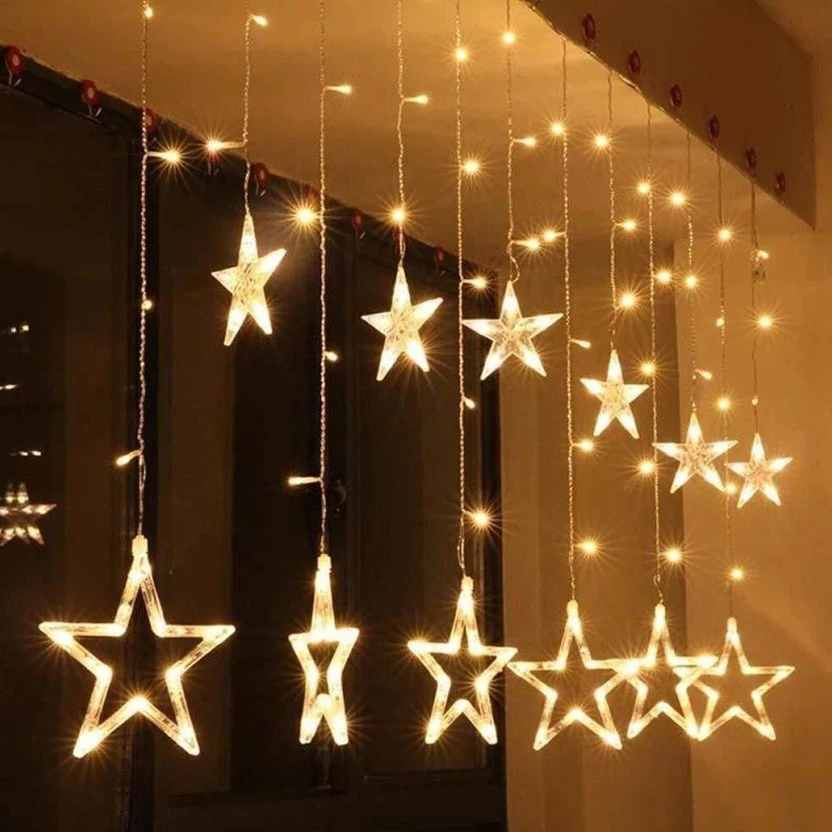 QUACE 138 LEDs 2.49 m Yellow Steady, Flickering Star Rice Lights Flipkart sale