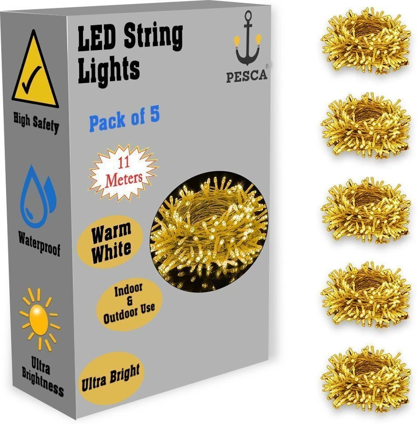 PESCA 40 LEDs 11 m Yellow Steady String Rice Lights Flipkart sale