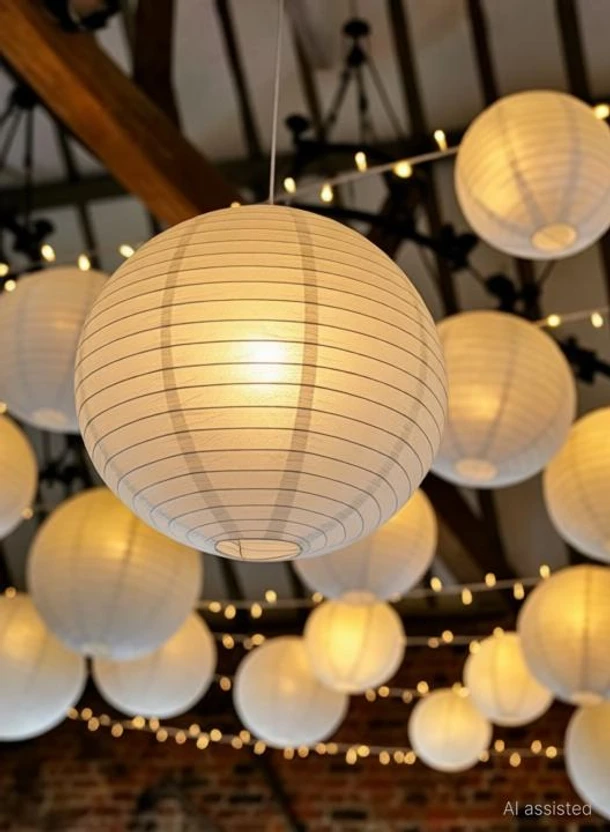 Yutiriti White paper hanging lamp Lantern_LNT2 White Paper Hanging Lantern Flipkart sale