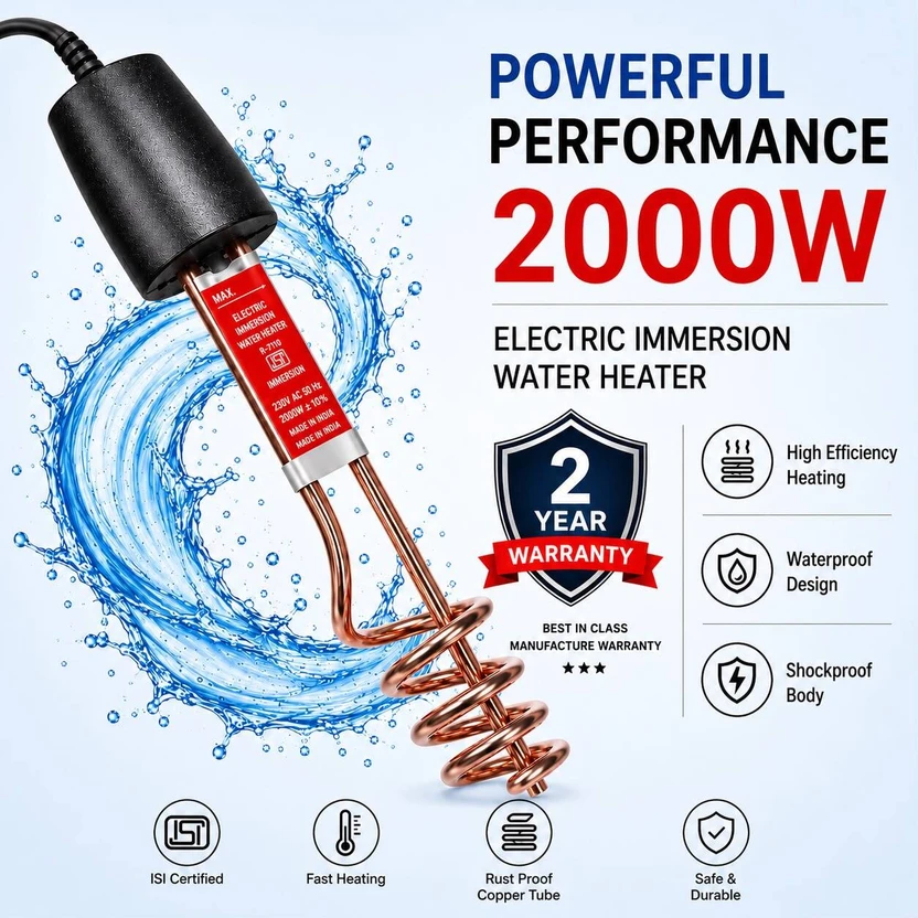 RedShell ISI Mark Spiral 2000 W Shock Proof Immersion Heater Rod Flipkart sale