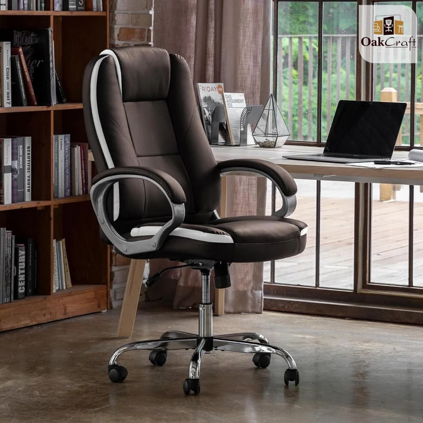 Oakcraft Luxury HIGH Back with Steel Base Leatherette Office Executive Chair Flipkart sale