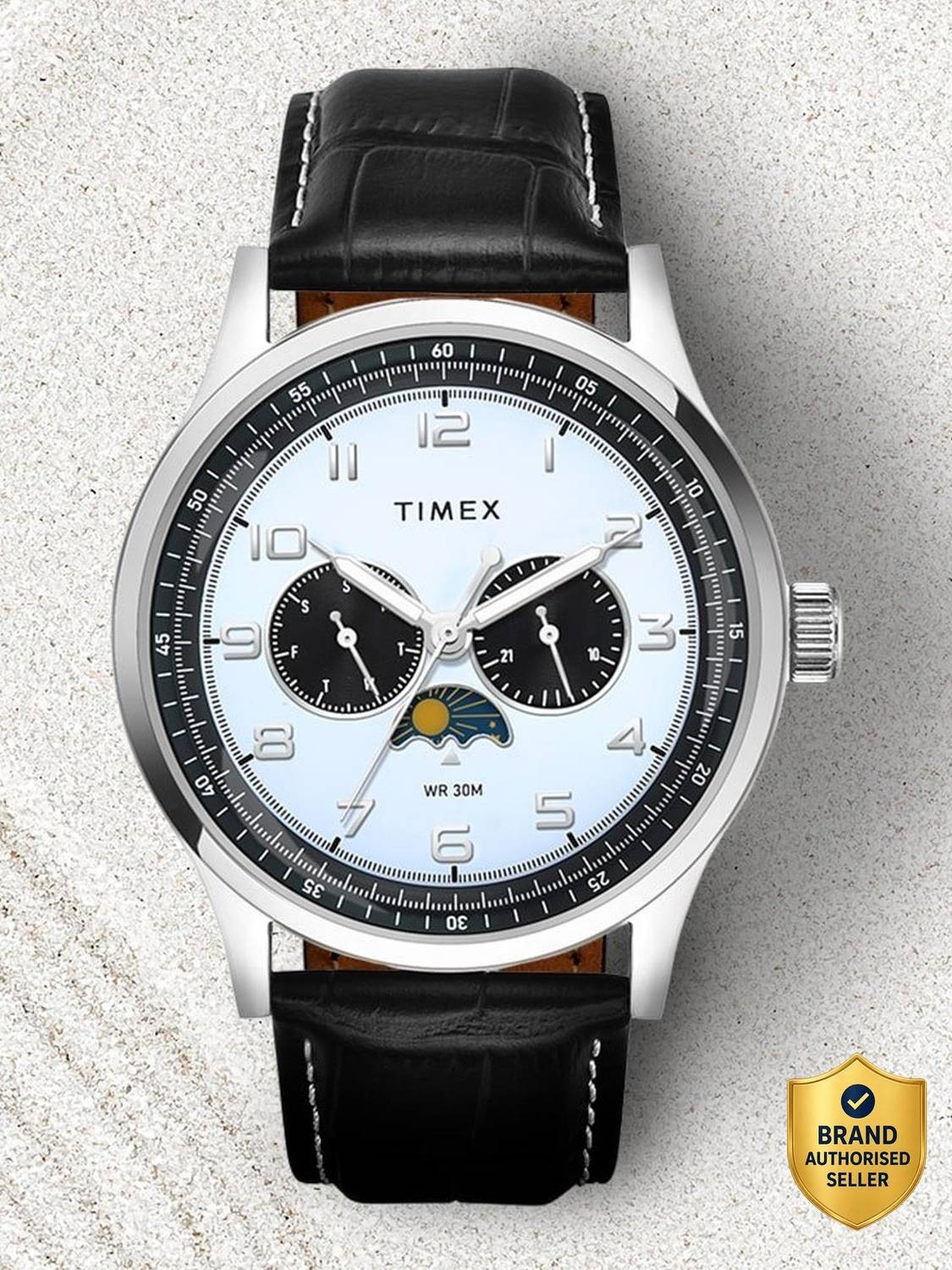 Timex Multifunction Blue Dial Leather Watch (TWEG19607) Flipkart sale