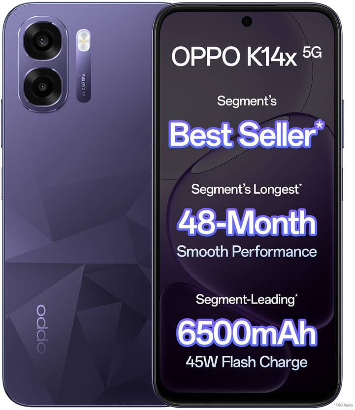 Oppo K14x 5G (Prism Violet, 64 GB) Flipkart sale
