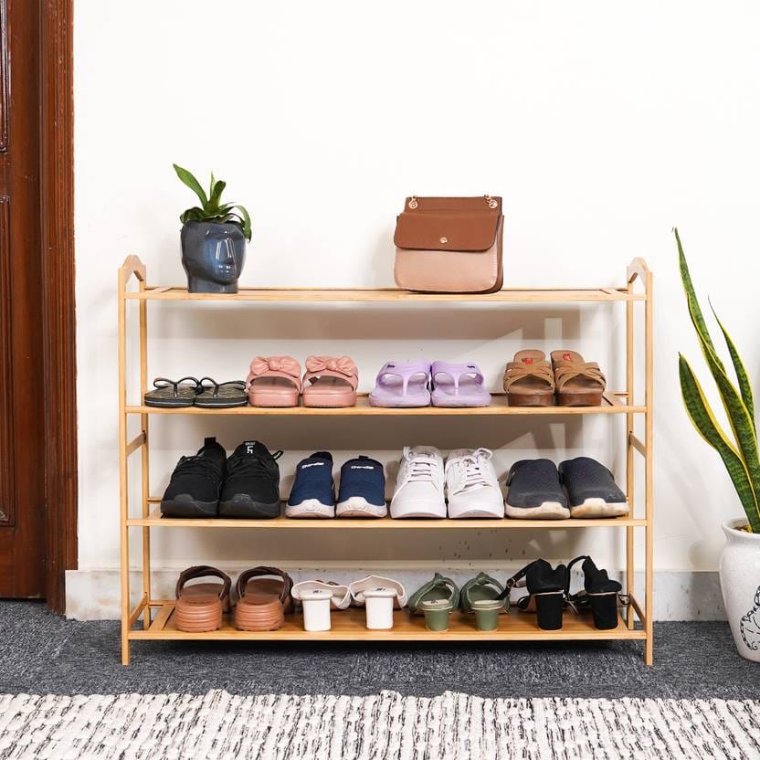 Naayaab Craft Bamboo 4-Tier Shoe Rack Flipkart sale