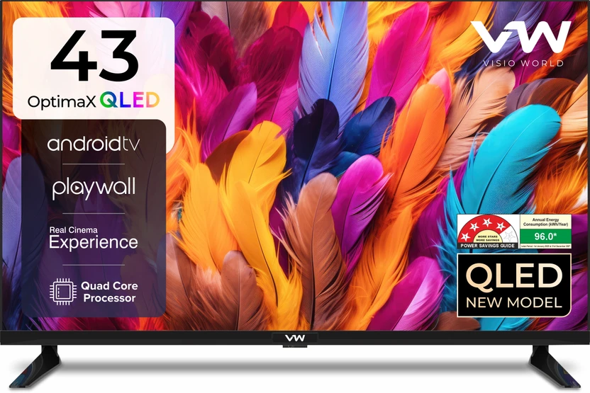 VW OptimaX Series 109 cm (43 inch) QLED Full HD Smart Android TV 2025 Edition Flipkart sale
