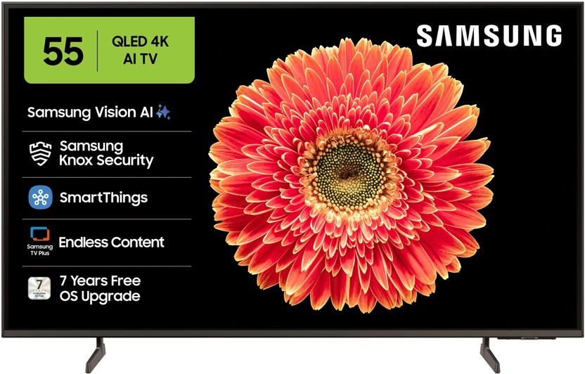 Samsung 138 cm (55 inch) QLED Ultra HD (4K) Smart Tizen TV with Vision AI |100% Color Volume wi Flipkart sale