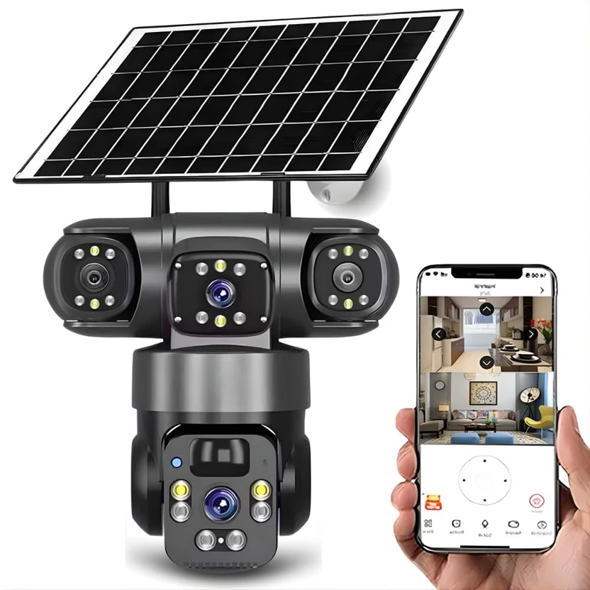 Supercams Batman Solar 4G SIM CCTV Camera 5MP*3 (Triple Lens) Outdoor Security Camera Flipkart sale
