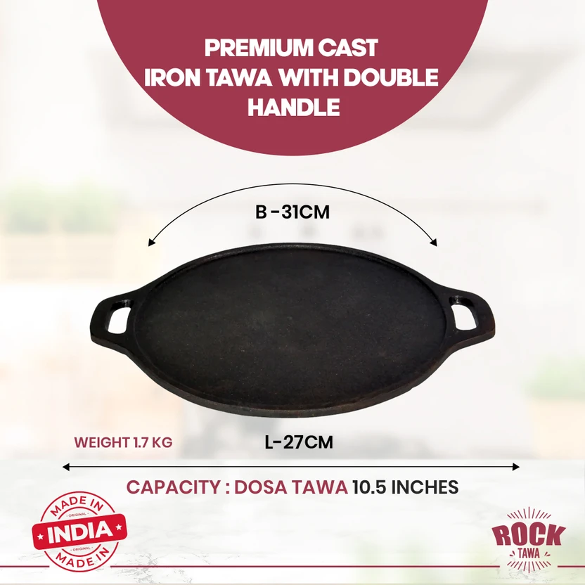 Rock Tawa Rock Tawa Cast Iron Tawa 10.3 inch Tawa 27 cm diameter Flipkart sale