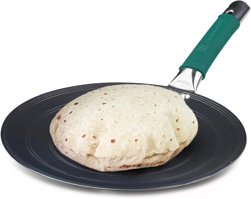 The Indus Valley Pre-seasoned Light Iron Concave Tawa with Long Handle Silicone Grip - 10.7 inc Flipkart sale